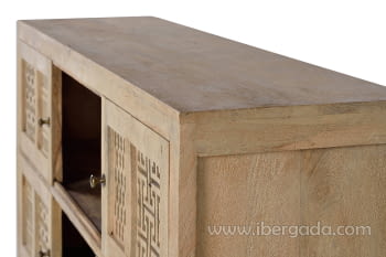Aparador Kira Madera/Natural 4 Puertas (160x40x97)-3