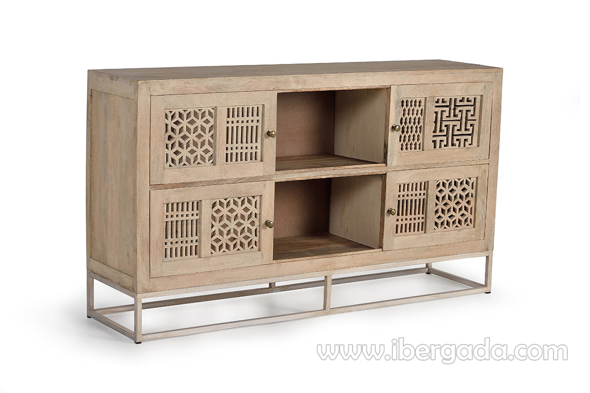 Aparador Kira Madera/Natural 4 Puertas (160x40x97)-4