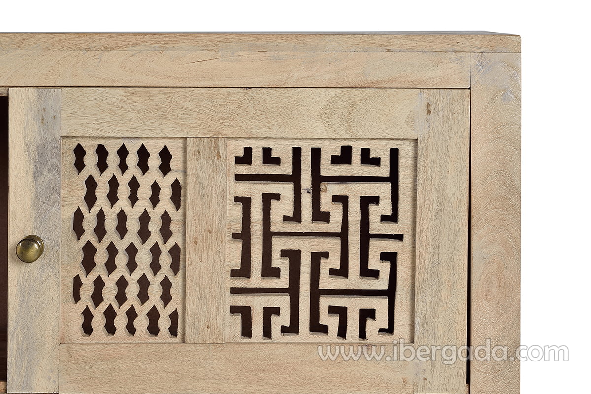 Aparador Kira Madera/Natural 4 Puertas (160x40x97)-6