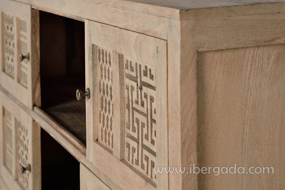 Aparador Kira Madera/Natural 4 Puertas (160x40x97)-7