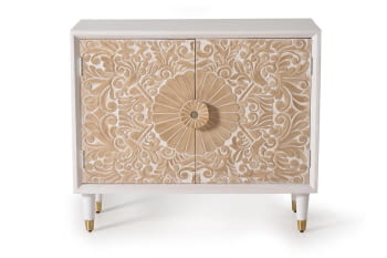 Taquillón Parma Madera/Blanco 2 Puertas (90x35x77)