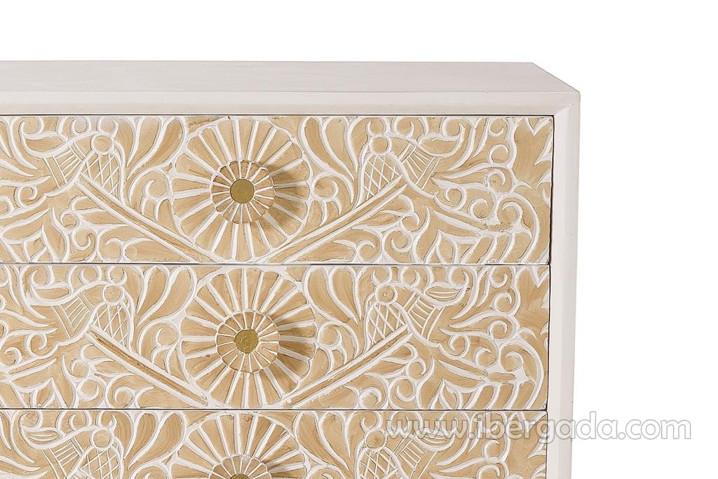 Comoda Parma Madera/Blanca 6 Cajones (170x40x80)-4