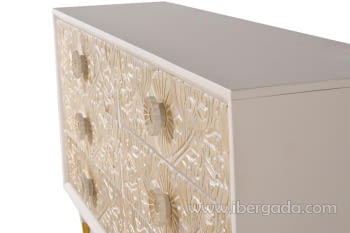 Comoda Parma Madera/Blanca 6 Cajones (170x40x80)-5