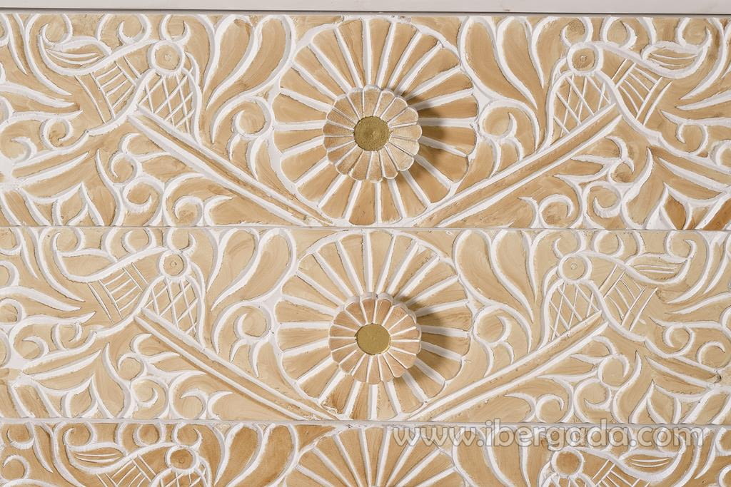 Comoda Parma Madera/Blanca 6 Cajones (170x40x80)-6