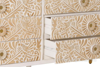 Comoda Parma Madera/Blanca 6 Cajones (170x40x80)-7