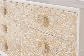 Comoda Parma Madera/Blanca 6 Cajones (170x40x80)-9