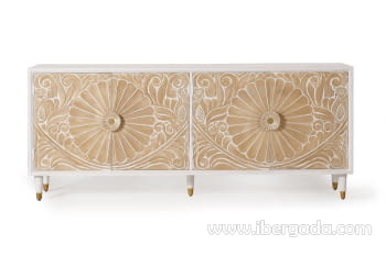 Aparador Parma Madera/Blanca 4 Puertas (190x40x80)-2