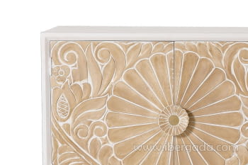 Aparador Parma Madera/Blanca 4 Puertas (190x40x80)-3