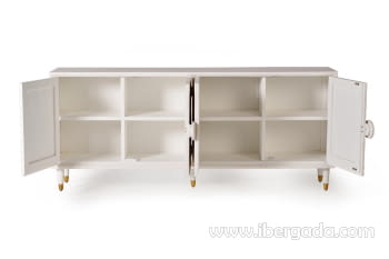 Aparador Parma Madera/Blanca 4 Puertas (190x40x80)-5