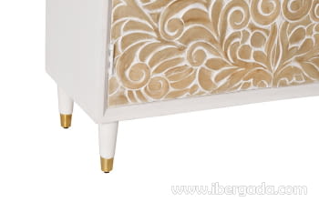 Aparador Parma Madera/Blanca 4 Puertas (190x40x80)-6