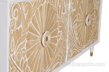 Aparador Parma Madera/Blanca 4 Puertas (190x40x80)-7