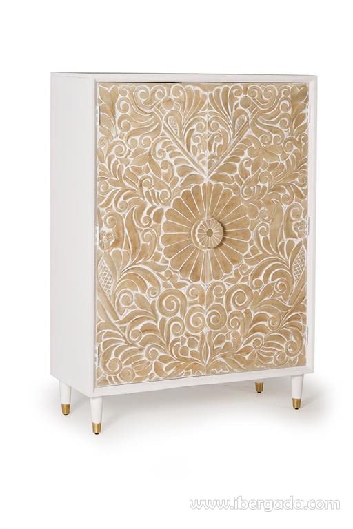 Armario Parma Madera/Blanco 2 Puertas (100x40x140)-3