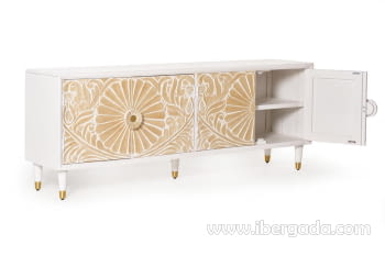 Mueble TV Parma Madera/Blanco 4 Puertas (170x40x66)-3