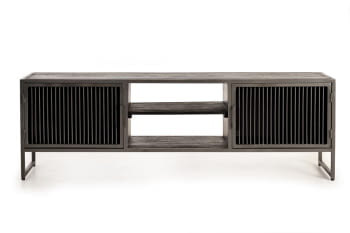 Mueble TV Shadow Madera/Metal 2 Puertas (170x40x56)