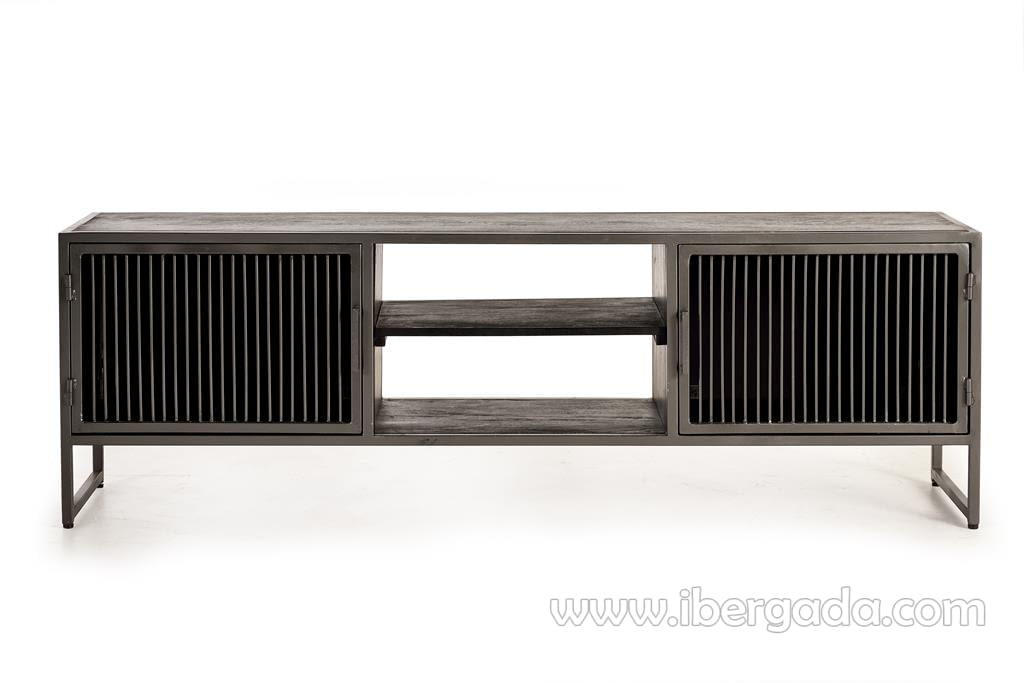Mueble TV Shadow Madera/Metal 2 Puertas (170x40x56)-1