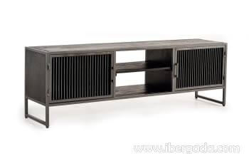 Mueble TV Shadow Madera/Metal 2 Puertas (170x40x56)-2
