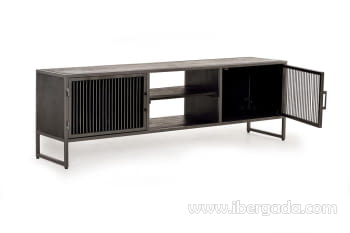 Mueble TV Shadow Madera/Metal 2 Puertas (170x40x56)-4