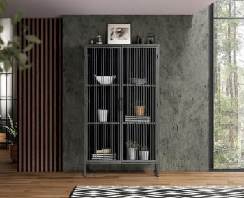 Vitrina Shadow Madera/Metal 2 Puertas (90x40x160)