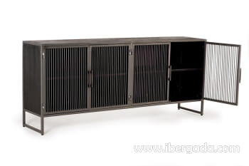 Aparador Shadow Madera/Metal 4 Puertas (160x40x80)-3