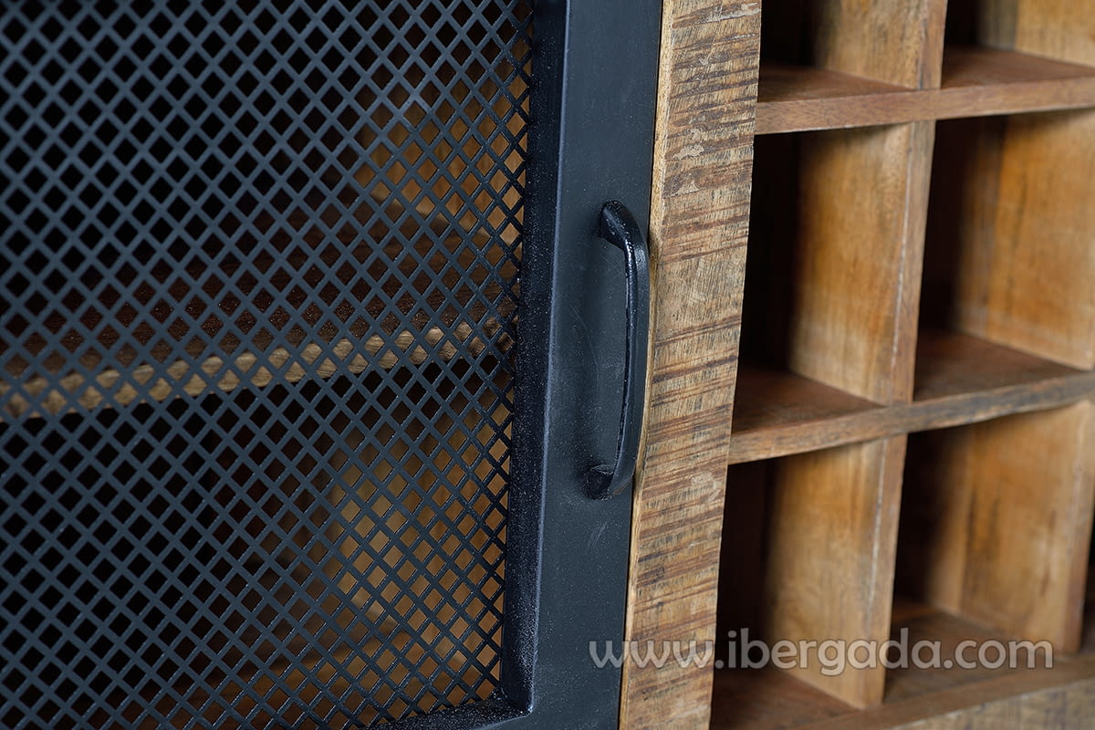 Aparador Custom Madera/Metal 2 Puertas 3 Cajones (150x38x85)-6