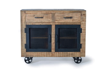 Aparador Custom Madera/Metal 2 Puertas 2 Cajones (100x38x85)