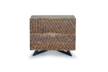 Mesita de Noche Luka Madera/Metal 2 Cajones (57x34x50)