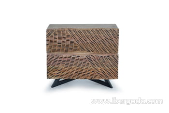 Mesita de Noche Luka Madera/Metal 2 Cajones (57x34x50)