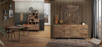 Aparador Luka Madera/Metal 4 Puertas (200x40x90)-3