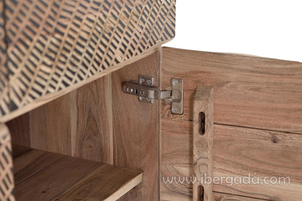 Aparador Luka Madera/Metal 4 Puertas (200x40x90)-6
