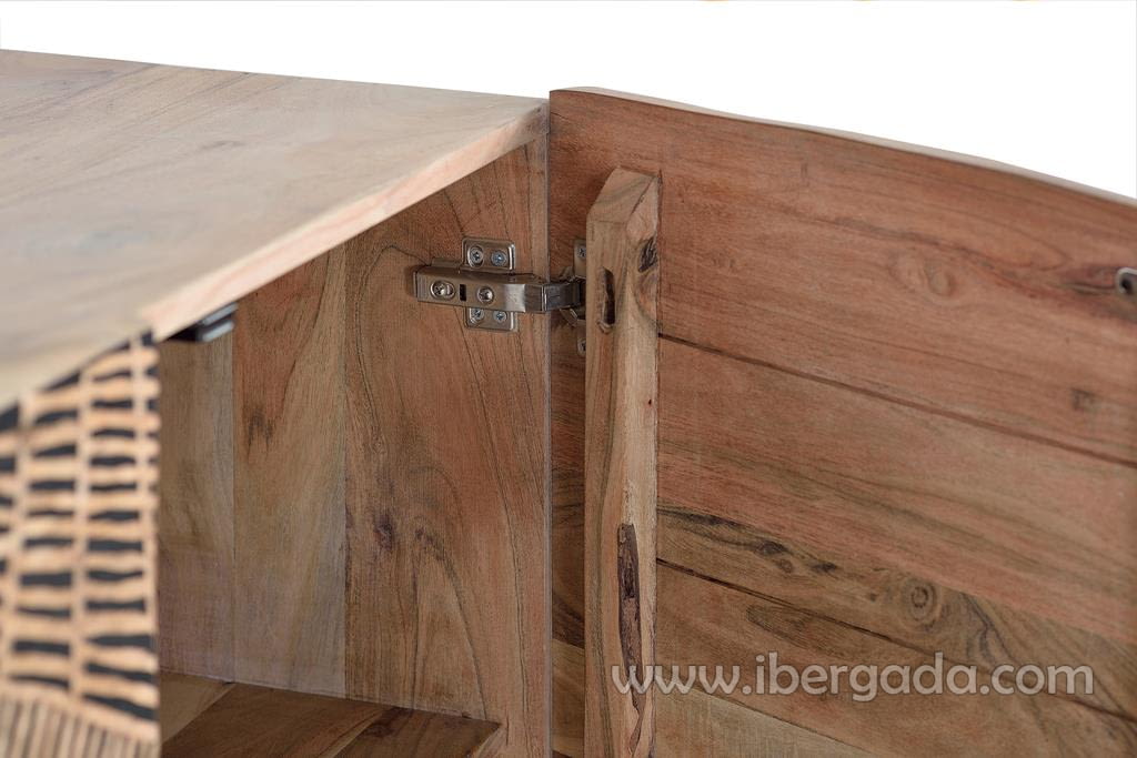 Aparador Luka Madera/Metal 4 Puertas (200x40x90)-7