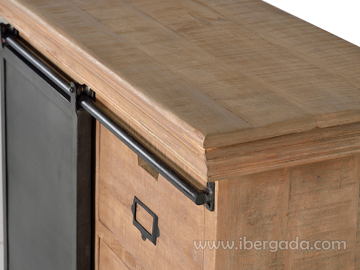 Comoda Kendo Madera/Metal 3 Cajones 1 Puerta (100x40x85)-5