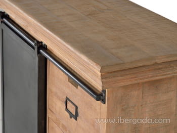 Comoda Kendo Madera/Metal 3 Cajones 1 Puerta (100x40x85)-5