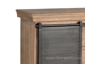 Comoda Kendo Madera/Metal 3 Cajones 1 Puerta (100x40x85)-6