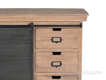 Comoda Kendo Madera/Metal 3 Cajones 1 Puerta (100x40x85)-7