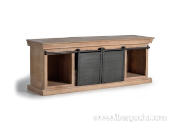 Mueble TV Kendo Madera/Metal 3 Cajones 2 Puertas (150x40x55)-5