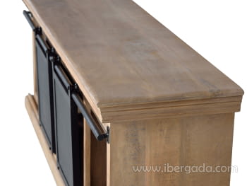 Mueble TV Kendo Madera/Metal 3 Cajones 2 Puertas (150x40x55)-7