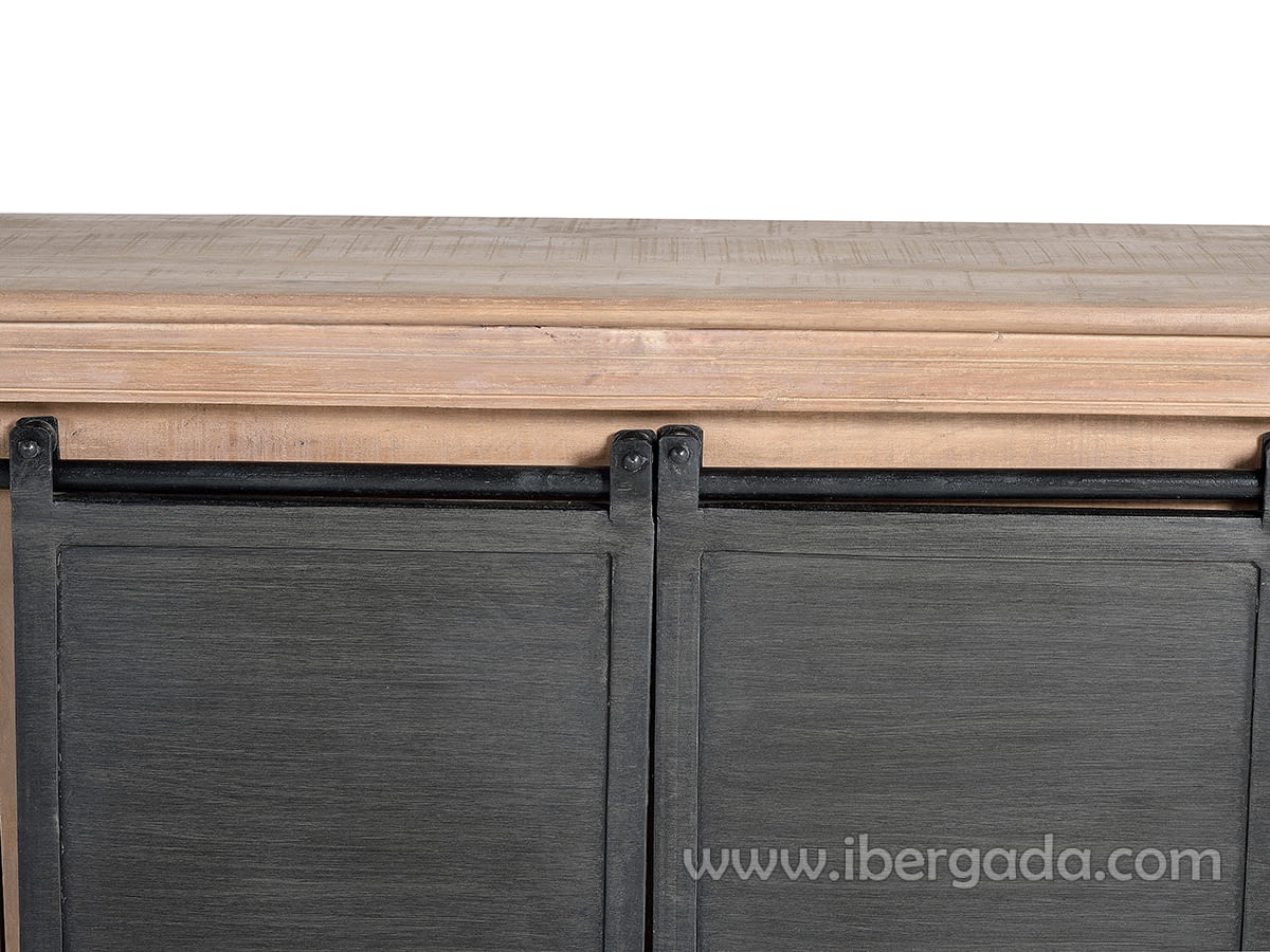 Mueble TV Kendo Madera/Metal 3 Cajones 2 Puertas (150x40x55)-8