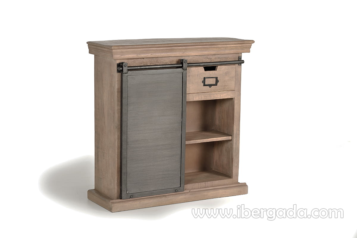 Consola Kendo Madera/Metal 2 Cajones 1 Puerta (85x32x85)-1