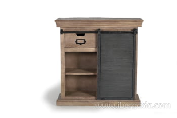 Consola Kendo Madera/Metal 2 Cajones 1 Puerta (85x32x85)-2