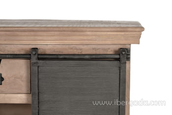 Consola Kendo Madera/Metal 2 Cajones 1 Puerta (85x32x85)-6