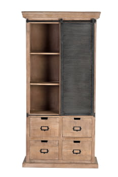Alacena Kendo Madera/Metal 4 Cajones 1 Puerta (90x40x180)
