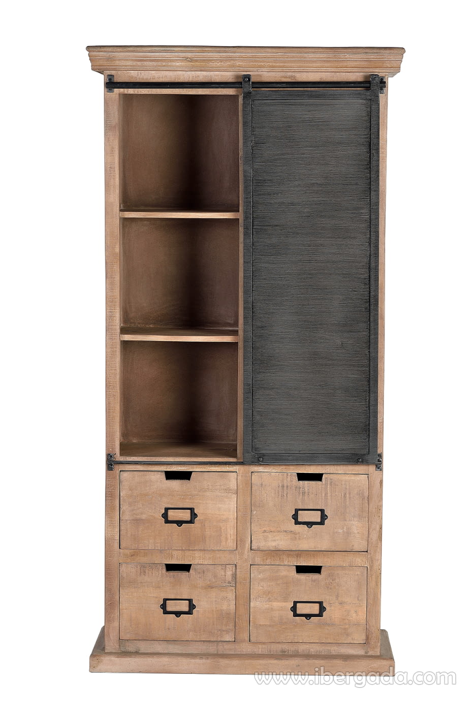 Alacena Kendo Madera/Metal 4 Cajones 1 Puerta (90x40x180)-1