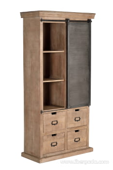 Alacena Kendo Madera/Metal 4 Cajones 1 Puerta (90x40x180)-2