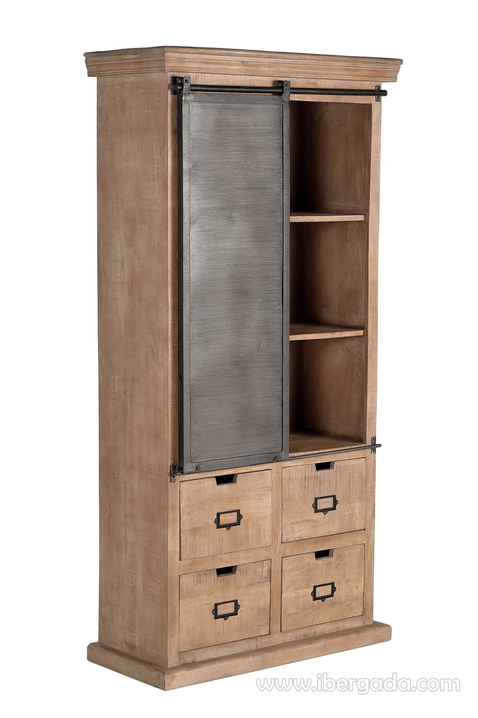 Alacena Kendo Madera/Metal 4 Cajones 1 Puerta (90x40x180)-3
