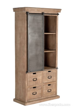 Alacena Kendo Madera/Metal 4 Cajones 1 Puerta (90x40x180)-3
