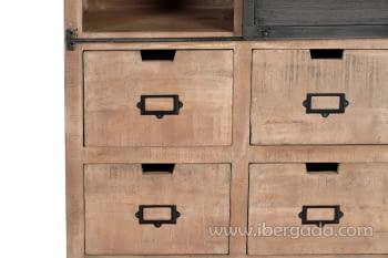 Alacena Kendo Madera/Metal 4 Cajones 1 Puerta (90x40x180)-5
