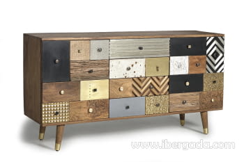 Aparador Kowa Madera Mango 4 Cajones 2 Puertas (150x40x80)-2