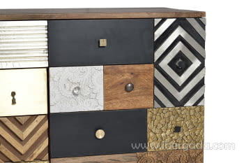 Aparador Kowa Madera Mango 4 Cajones 2 Puertas (150x40x80)-6