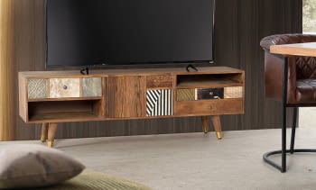 Mueble TV Kowa Madera Mango 3 Cajones 2 Puertas (160x40x50)