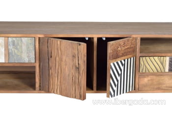 Mueble TV Kowa Madera Mango 3 Cajones 2 Puertas (160x40x50)-5